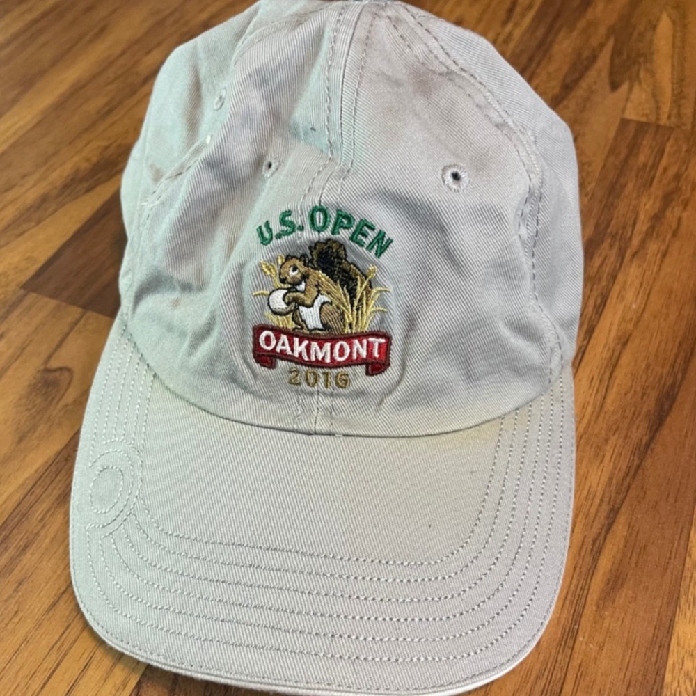 USGA Member 2016 U.S. Open Oakmont Golf Hat Tan Adjustable Strapback Cap Mens OS